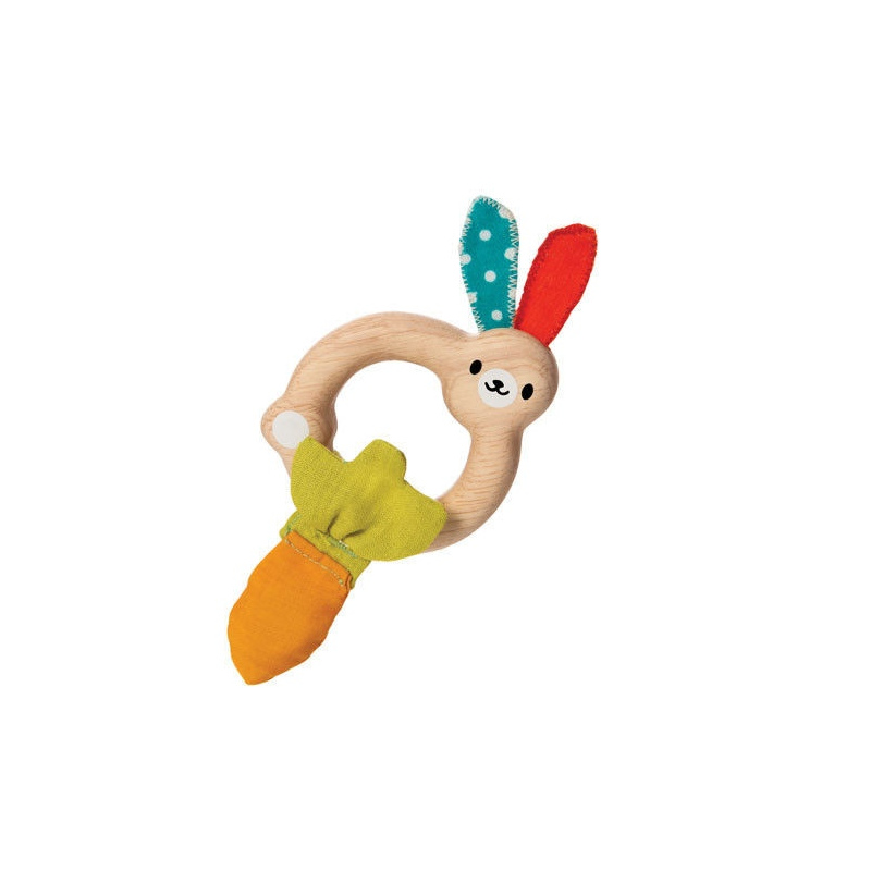 PLAN TOYS Drewniana grzechotka Królik