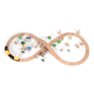 TIDLO Drewniana kolejka - zestaw 50 elementów