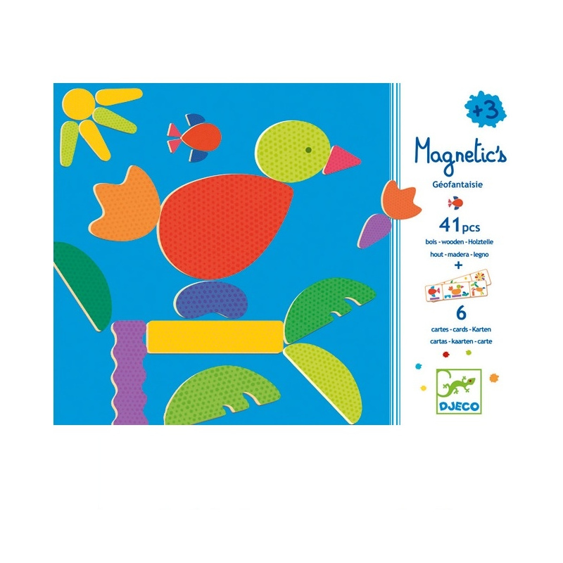 DJECO Drewniana układanka magnetyczna Geo Fantaisie 