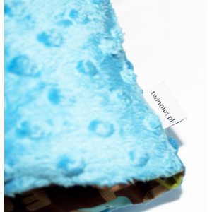 TWINNIES Poduszka czterostronna Łosie - Minky Niebieski