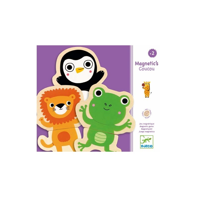 DJECO Drewniane puzzle magnetyczne Dżungla