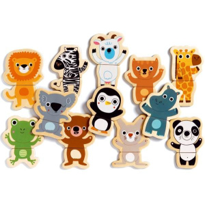 DJECO Drewniane puzzle magnetyczne Dżungla