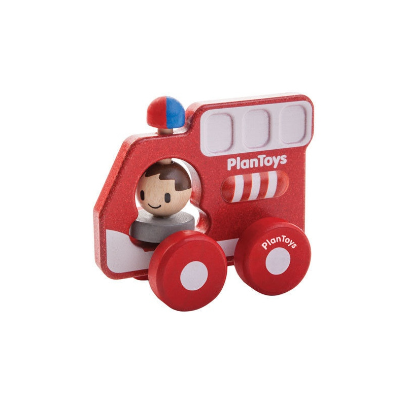 PLAN TOYS Drewniany pojazd straż pożarna