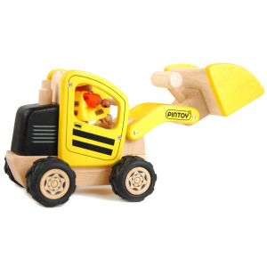 PINTOY Koparkoładowarka - drewniany pojazd budowlany