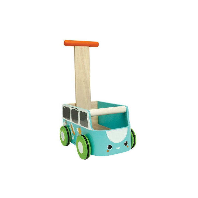 PLAN TOYS Drewniany chodzik, Van niebieski