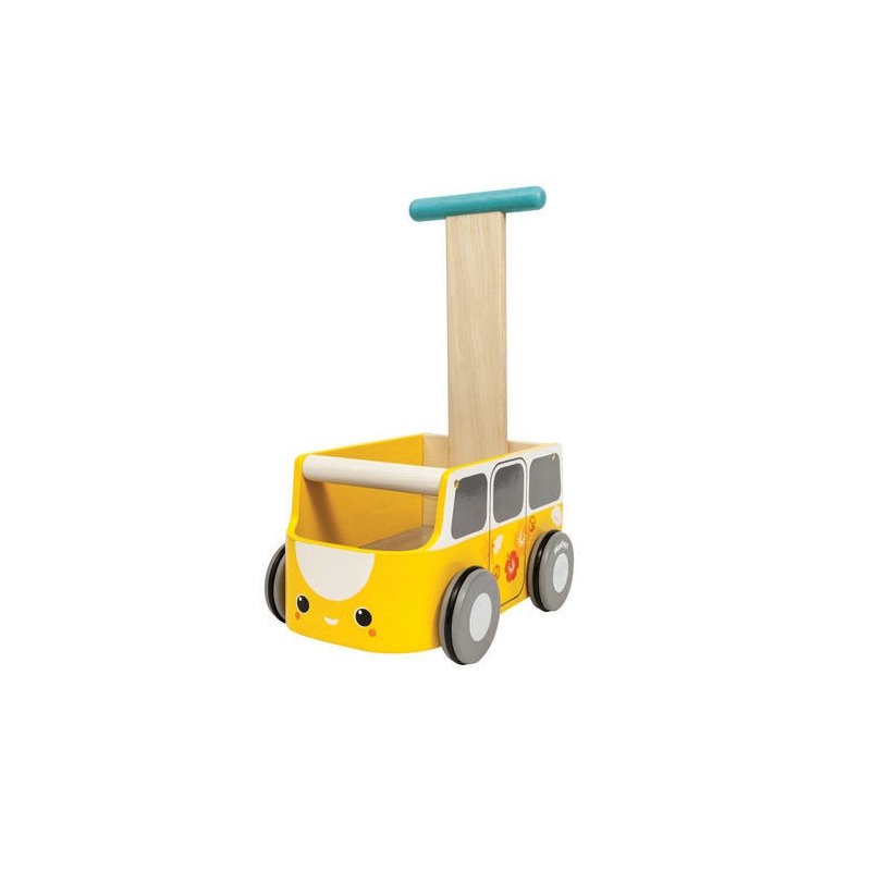 PLAN TOYS Drewniany chodzik, Van żółty