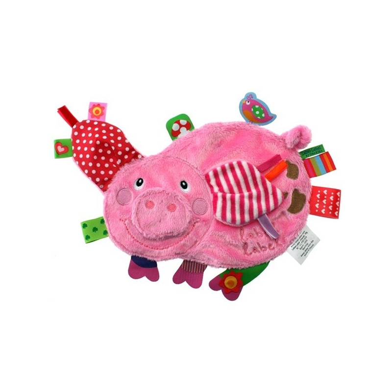 LABEL LABEL Kocyk - przytulanka z metkami Świnka