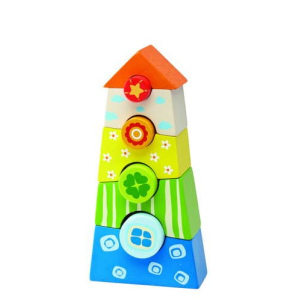 WONDERWORLD Wieża z drewnianych klocków