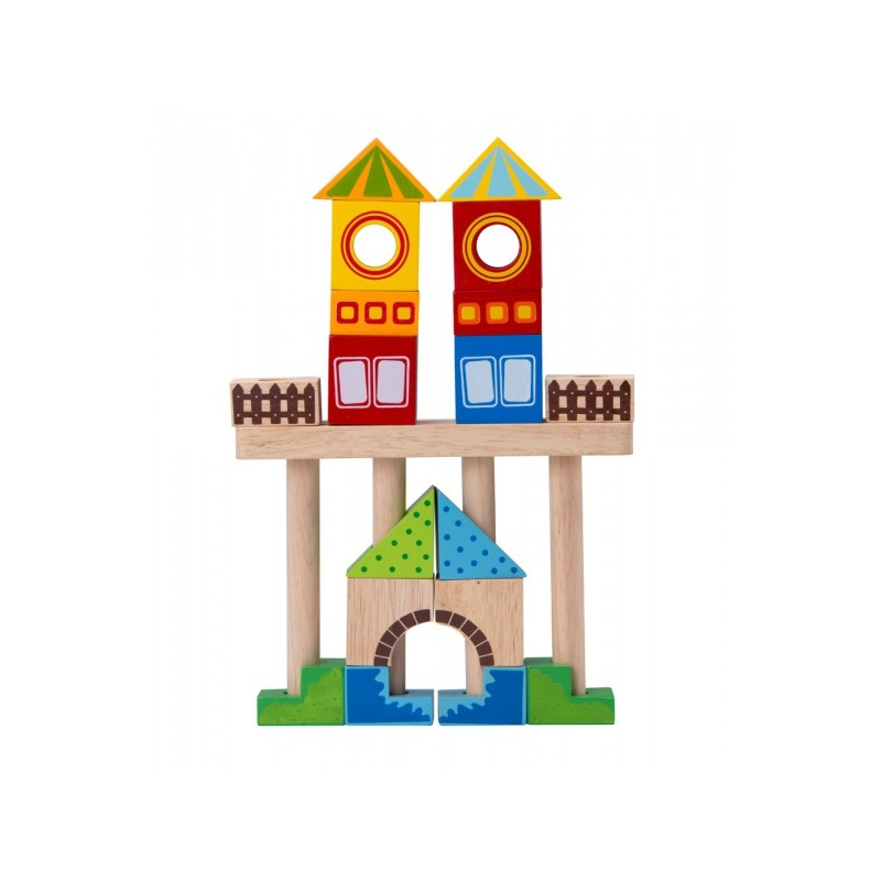 WONDERWORLD Fantazyjne drewniane klocki nakładane