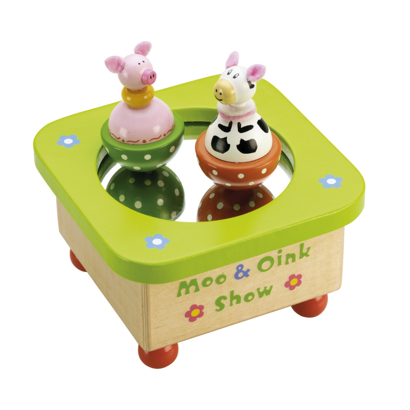 TIDLO Drewniana pozytywka Krówka i Świnka