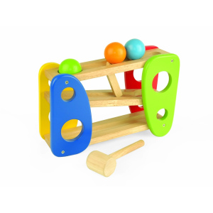 PINTOY Drewniana przebijanka i tor kulkowy 