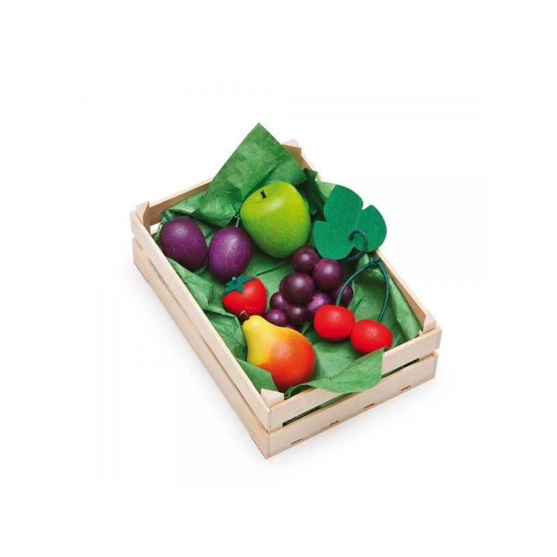 ERZI Owoce w skrzynce - drewniany zestaw
