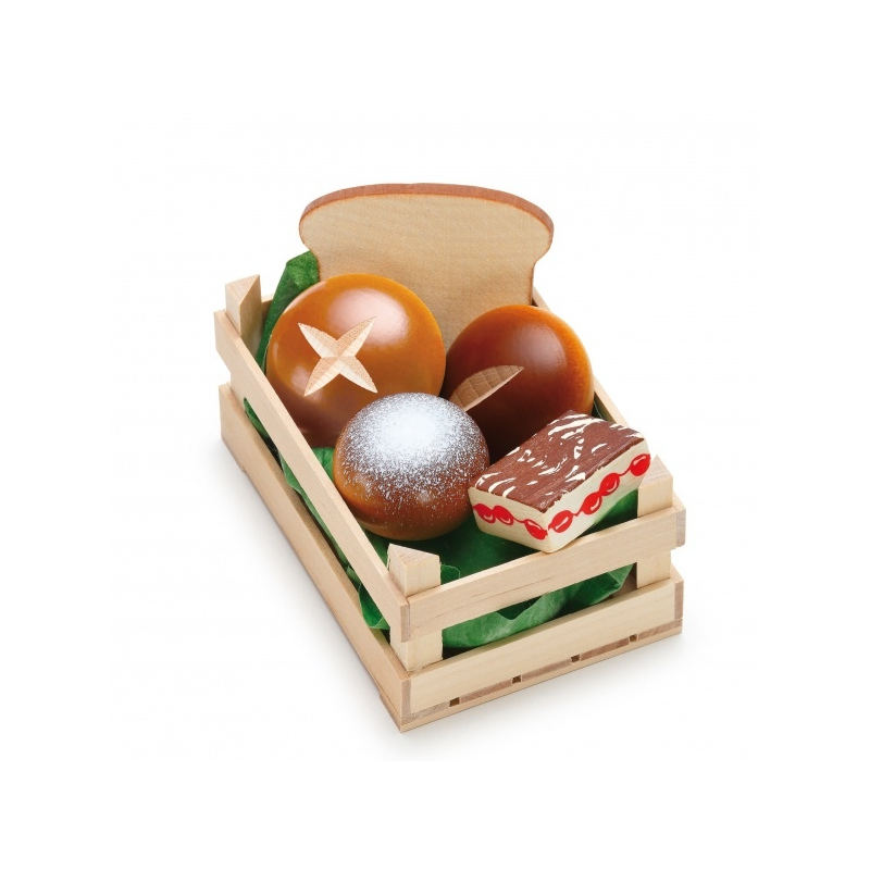 ERZI Pieczywo w skrzyneczce - drewniany zestaw