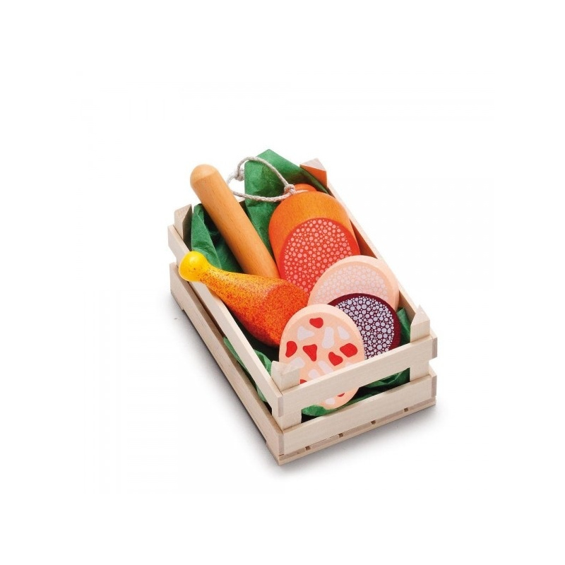 ERZI Wędliny w skrzyneczce - drewniany zestaw