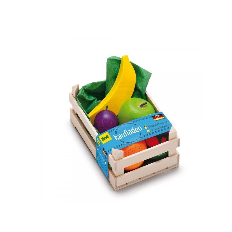 ERZI Owoce w skrzyneczce - drewniany zestaw