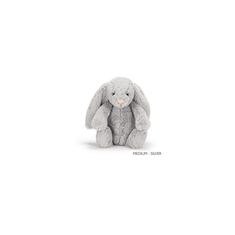 JELLYCAT Szary króliczek Bashful Bunny (średni) 