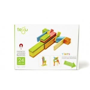 TEGU Drewniane klocki magnetyczne zestaw 24 elementy TINTS