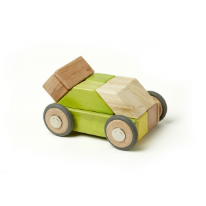 TEGU Drewniane klocki magnetyczne zestaw 42 elementy z kołami JUNGLE