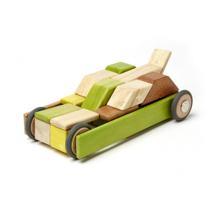 TEGU Drewniane klocki magnetyczne zestaw 42 elementy z kołami JUNGLE