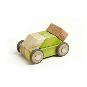 TEGU Drewniane klocki magnetyczne zestaw 42 elementy z kołami JUNGLE