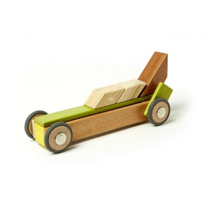 TEGU Drewniane klocki magnetyczne zestaw 42 elementy z kołami JUNGLE