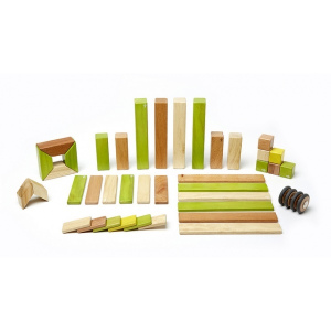 TEGU Drewniane klocki magnetyczne zestaw 42 elementy z kołami JUNGLE