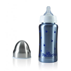PACIFICBABY Bidon termiczny błękitny 200ml z niebieskim ustnikiem składanym 