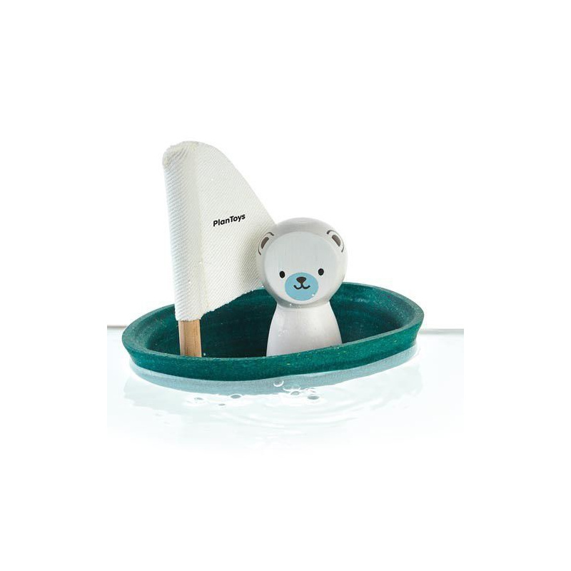PLAN TOYS Żaglówka z misiem polarnym - zabawka do kąpieli