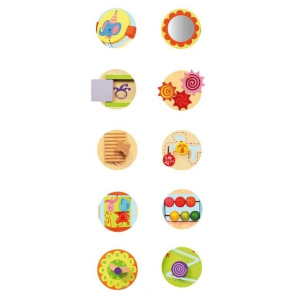 I'M TOY Drewniany chodzik pchacz z centrum rozrywki