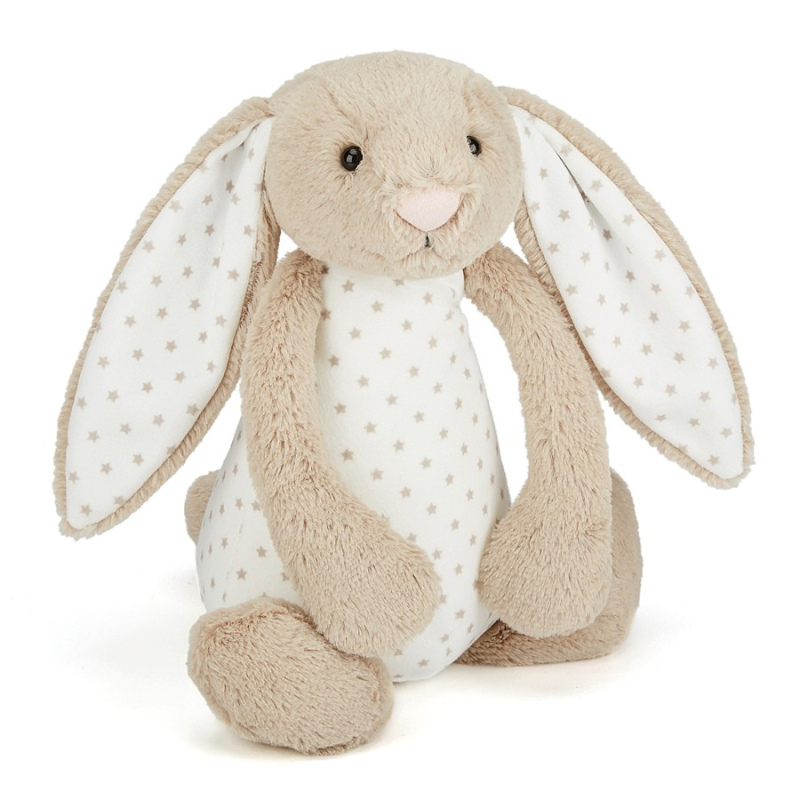 Beżowy króliczek Bashful Starry Bunny w gwiazdki (średni 31cm)