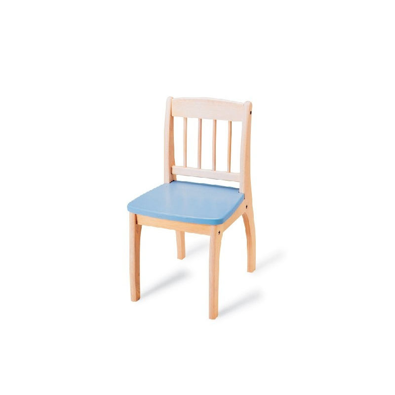 PINTOY Drewniane krzesełko Junior - niebieskie