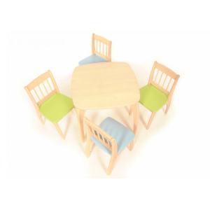 PINTOY Drewniane krzesełko Junior - niebieskie