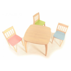 PINTOY Drewniane krzesełko Junior - niebieskie