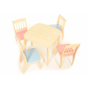 PINTOY Drewniane krzesełko Junior - różowe