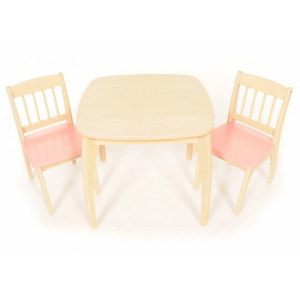 PINTOY Drewniane krzesełko Junior - różowe