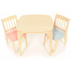 PINTOY Drewniane krzesełko Junior - różowe