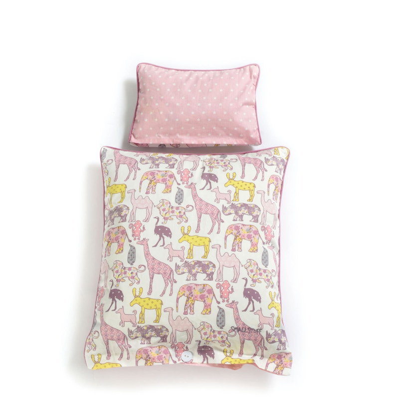SMALLSTUFF Pościel do łóżeczka Animal Rose