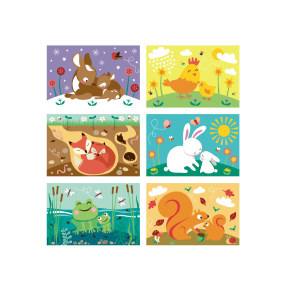 LE TOY VAN Drewniane klocki "Cztery pory roku"