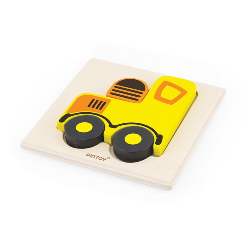 PINTOY Drewniane grube Puzzle "Pociąg"