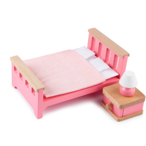 TIDLO Drewniane mebelki do domku dla lalek "Sypialnia"