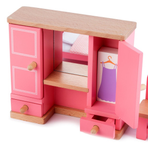TIDLO Drewniane mebelki do domku dla lalek "Sypialnia"