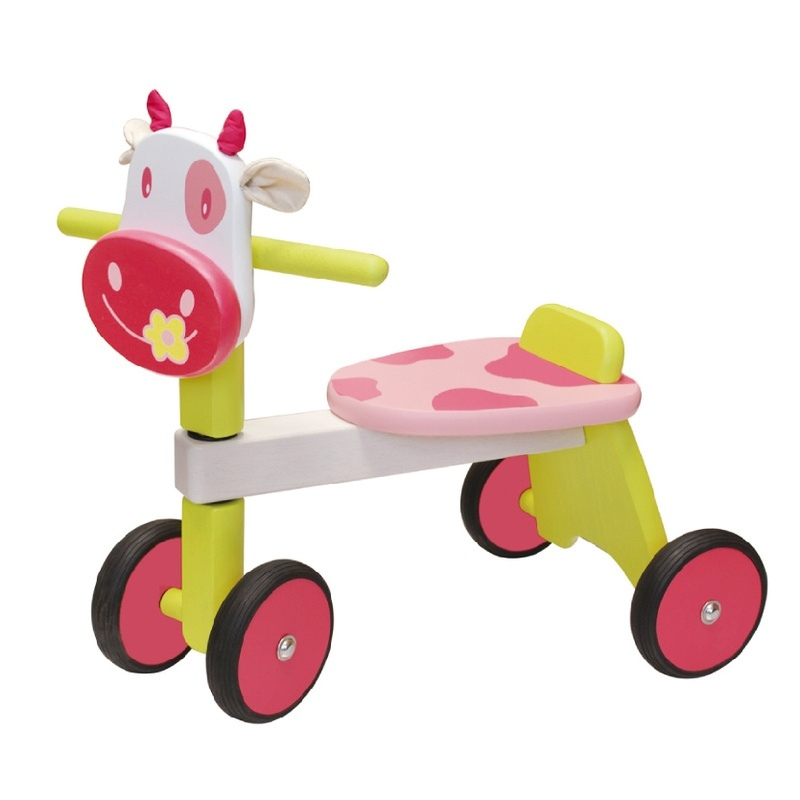 I'M TOY Drewniany jeździk Różowa Krówka