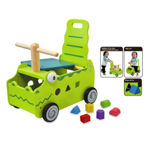 I'M TOY Drewniany Jeździk Pchacz Krokodyl