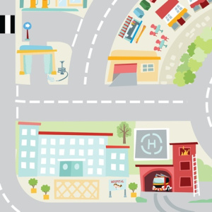 LE TOY VAN Mata edukacyjna - Miasto 120 x 80