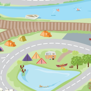 LE TOY VAN Mata do zabawy - Koleje 120 x 80