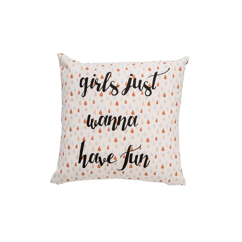 BLOOMINGVILLE Poduszka w kropelki Girls just wanna have fun