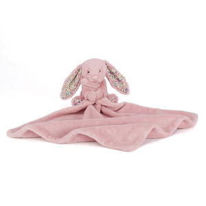 JELLYCAT Różowy króliczek Blossom Tulip Bunny Soother z kocykiem