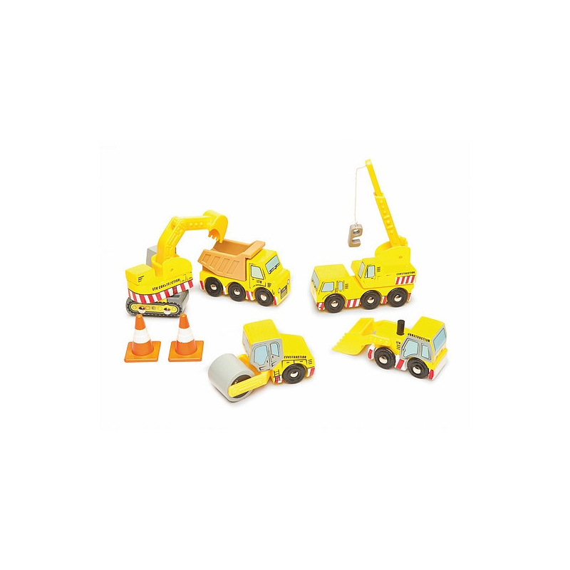 LE TOY VAN Zestaw drewnianych pojazdów budowlanych