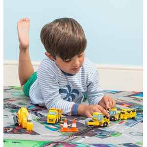 LE TOY VAN Zestaw drewnianych pojazdów budowlanych