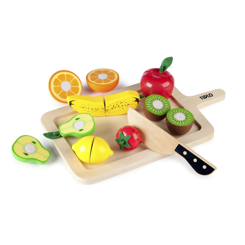TIDLO Drewniane owoce do krojenia